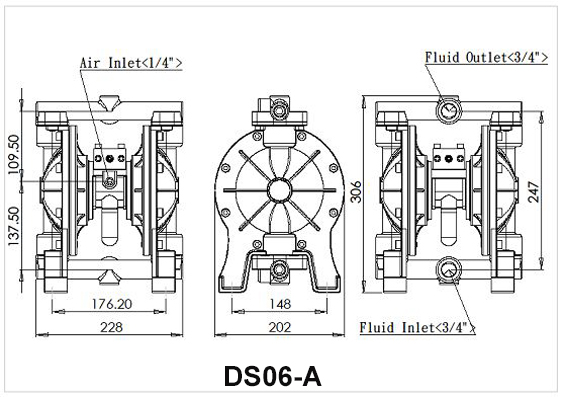 Cấu tạo bơm màng khí nén TDS DS-06-AAT-TATS-02|Namvietpro
