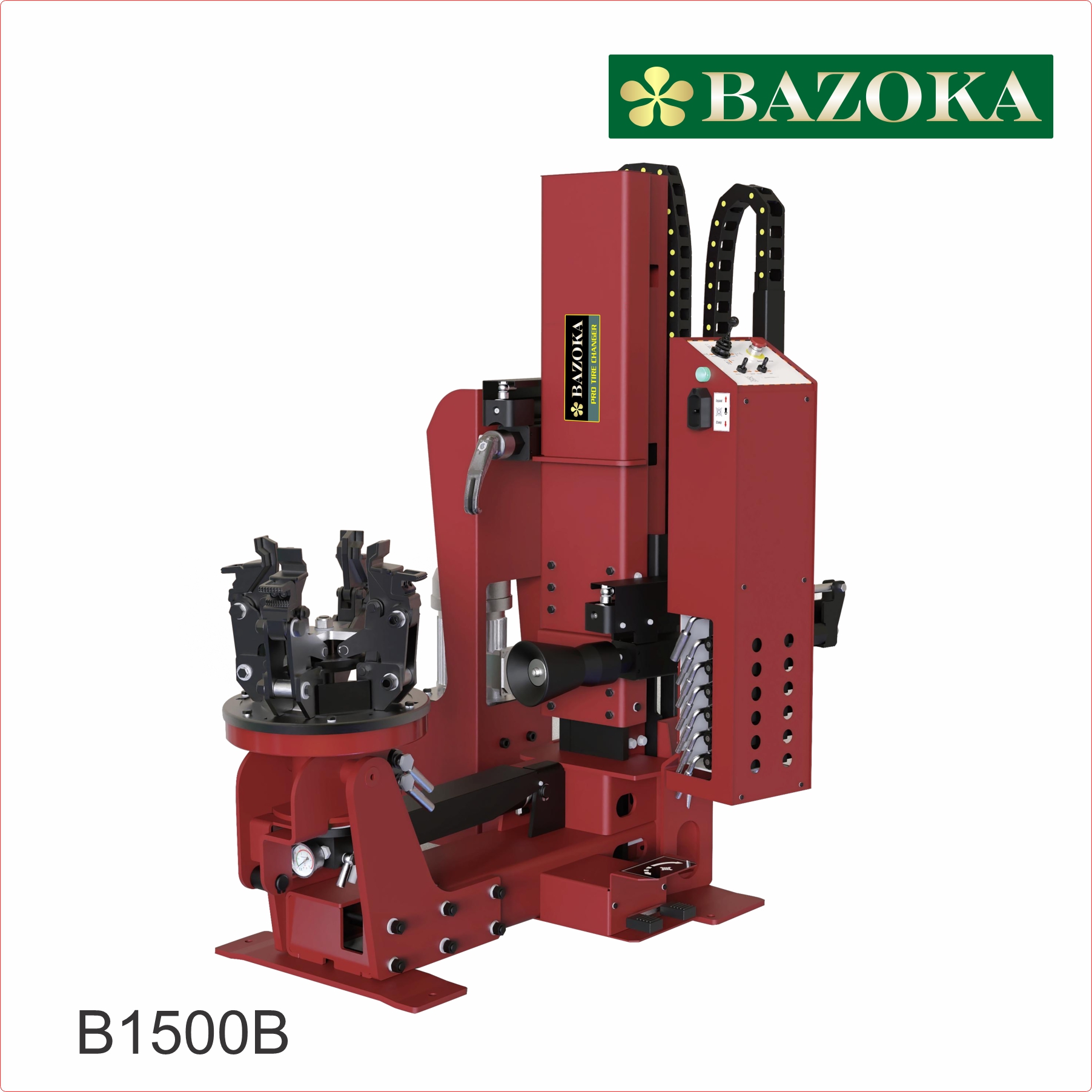 máy ra vào lốp xe tải kiểu đứng, bazoka b1500b