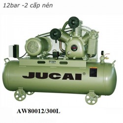 Máy nén khí 2 cấp 10HP JUCAI AW80012-300, Bình chứa 300L