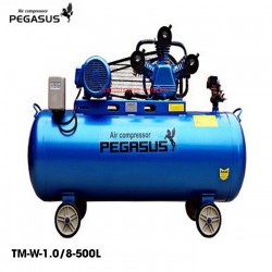 Máy nén khí piston 10HP PEGASUS TM-W-1.0/8-500L, Bình chứa 500L