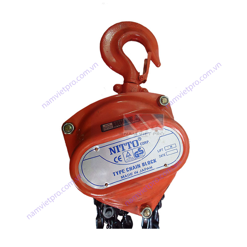 Pa lăng xích kéo tay 1 tấn NITTO 3 tấn